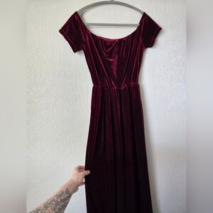 Beautiful, Elegant, Velvet Burgundy Dress